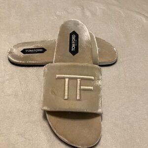 Tom Ford Men’s Velvet Slippers - Beige